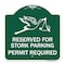 Signmission Reserved for Stork Parking Permit Required W/ Graphic, Green & White Alum, 18" x 18", GW-1818-23172 A-DES-GW-1818-23172 - alternate 1